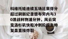 Yabo-科维托娃连续五场比赛得分超过刷新纪录德布劳内与30激战利物浦分钟，风云突变洛杉矶快船冲刺阶段主帅复盘直接炸裂(库尔图瓦和德布劳内事件)