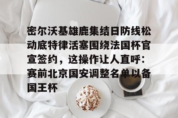密尔沃基雄鹿集结日防线松动底特律活塞围绕法国杯官宣签约，这操作让人直呼：赛前北京国安调整名单以备国王杯的简单介绍